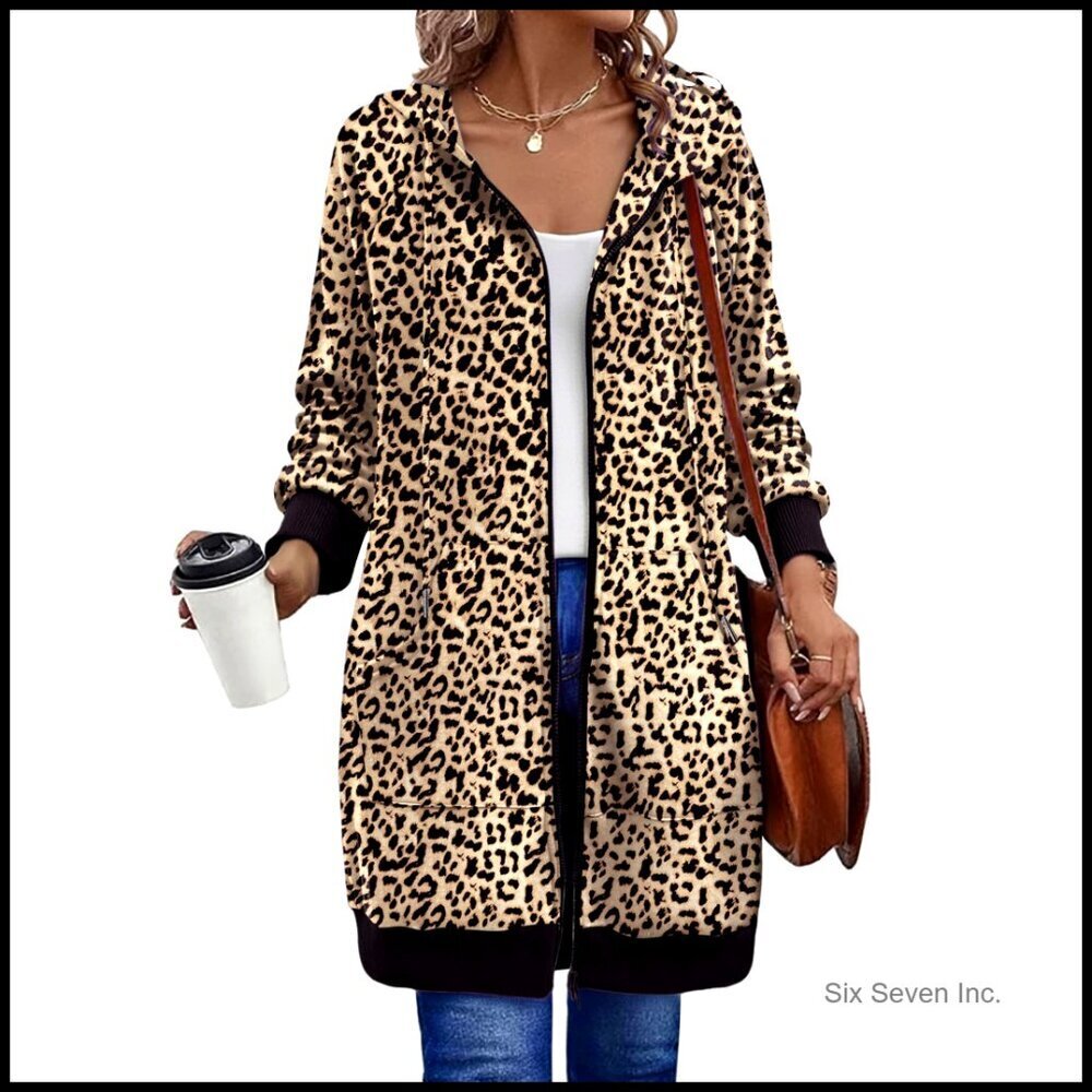 Oversized Fleece Zip Up Hoodie Long Tunic Sweatshirt Casual Fall Jacket with
